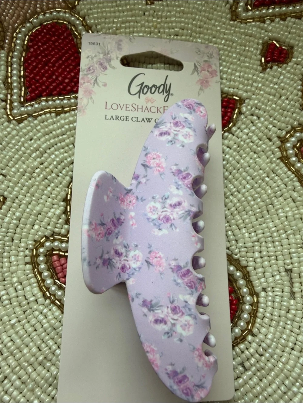 LoveShack Lavender Floral Large Claw Clip